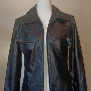 Women's Vintage Black Polyvinyl Outbrook Jacket Size S